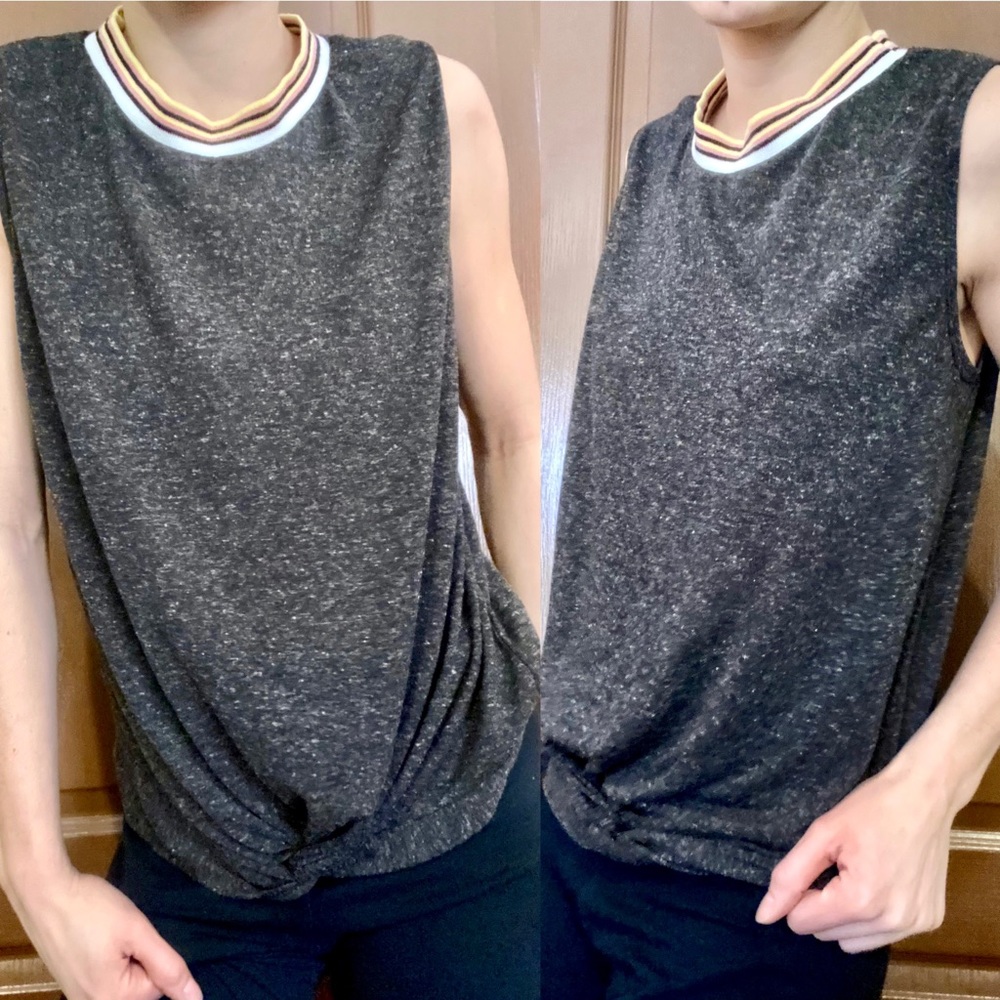 90’s Sleeveless Rainbow Collared Shirt